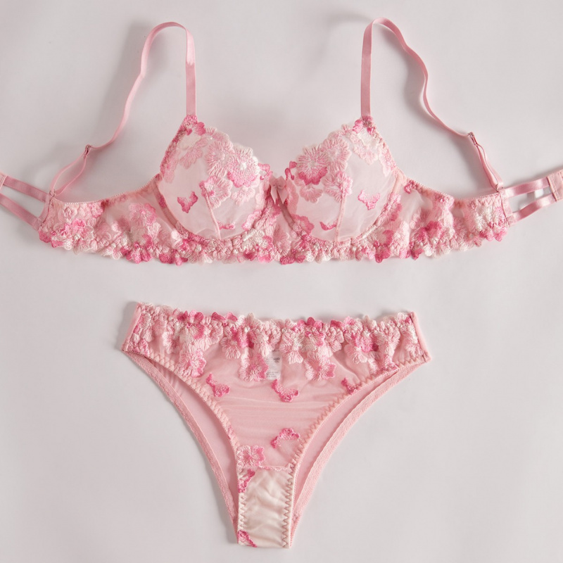 시스루 플로럴 자수 레이스 비키니 란제리 세트, 섹시한 - Sheer Bra Lace 리뷰 및 가격